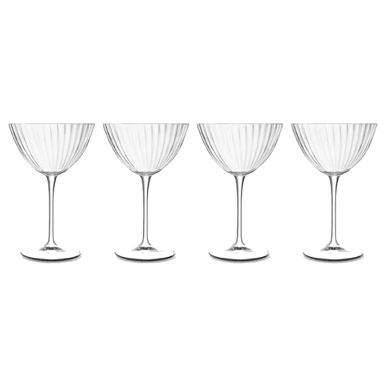 Set of four Italian martini glasses